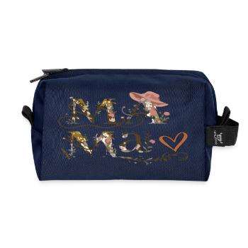 Blumenbuchstaben Mama - Recycelte Kulturtasche - Navy - Vorne