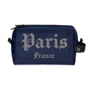 Paris France Gothique - Trousse de toilette en tissu recyclé - marine - Devant