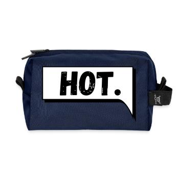 Comic Speech Bubble Hot - Recycled Toiletry Zip Bag - navy - Front