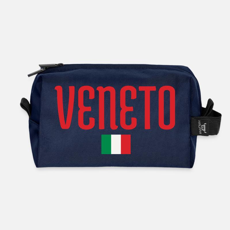 Vento Italian Flag Graphic Tee - Recycled Toiletry Zip Bag - navy