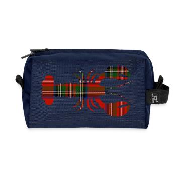 Schottischer Tartan-Hummer - Recycelte Kulturtasche - Navy - Vorne