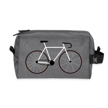 Rennrad Bike weiß white - Recycelte Kulturtasche - Anthrazit - Vorne