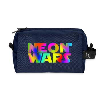 neon wars - Recycled Toiletry Zip Bag - navy - Front