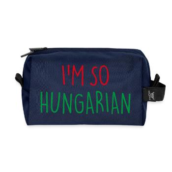 I'M SO HUNGARIAN Ungarisch Ungarn - Recycelte Kulturtasche - Navy - Vorne
