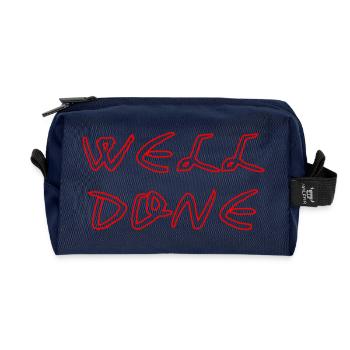 WELL_DONE - Recycled Toiletry Zip Bag - navy - Front