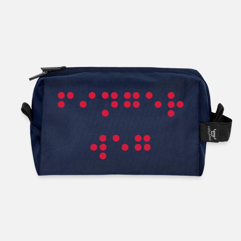 Finger weg - in Blindenschrift - Recycelte Kulturtasche - Navy