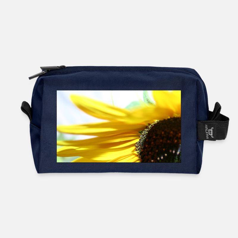 Sonnenblume - Recycelte Kulturtasche - Navy