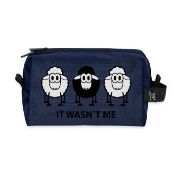 sheeps_it_wasnt_me_f2 - Trousse de toilette en tissu recyclé - marine - Devant