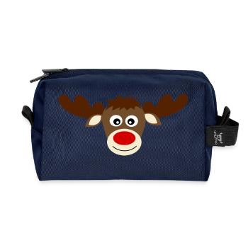 Rentier Elche cute Weihnachten lustige Geschenke - Recycelte Kulturtasche - Navy - Vorne
