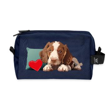 Welpe - Pepe unser kleiner Hund - Recycelte Kulturtasche - Navy - Vorne