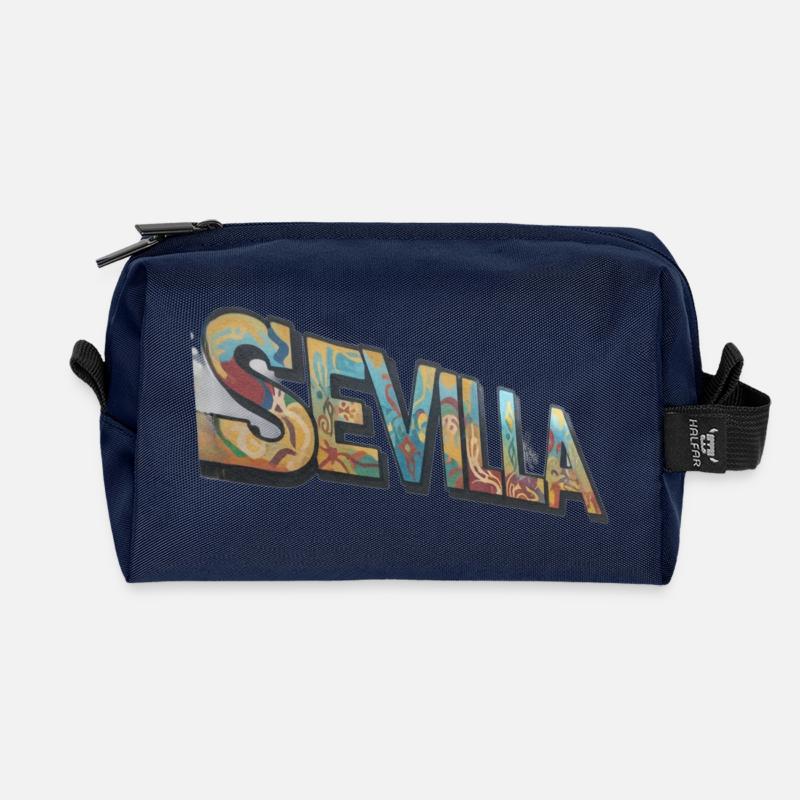 Sevilla Graffiti Farbenspiel - Recycelte Kulturtasche - Navy