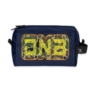 DNB Camo Glyphs Neon - Recycled Toiletry Zip Bag - navy - Front