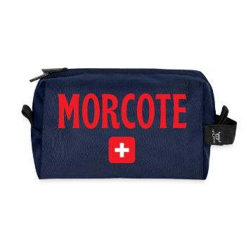 Marokkische Schweizer Flagge - Recycelte Kulturtasche - Navy - Vorne