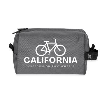 California bicycle  - Recycled Toiletry Zip Bag - anthracite - Front