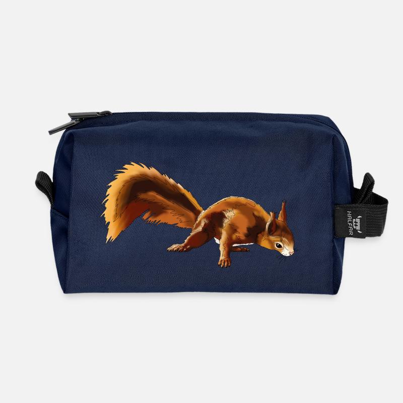 Eichhörnchen 4 - Recycelte Kulturtasche - Navy