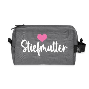 Stiefmama Bonus Mama Mutter Muttertag Stiefmutter - Recycelte Kulturtasche - Anthrazit - Vorne