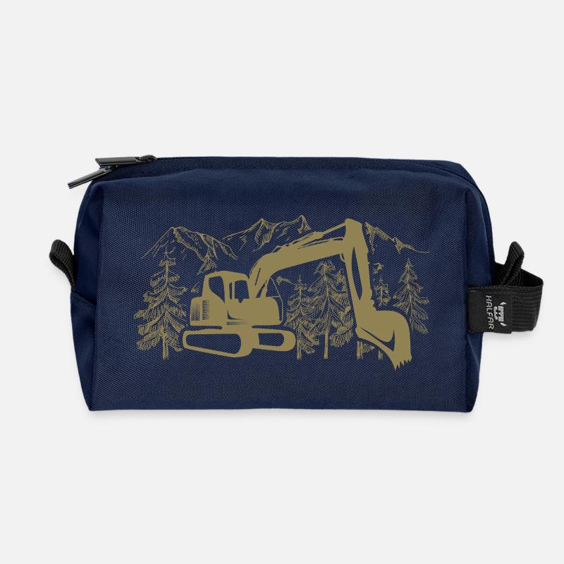 Bagger Silhouette Baugeräteführer Arbeit - Recycelte Kulturtasche - Navy