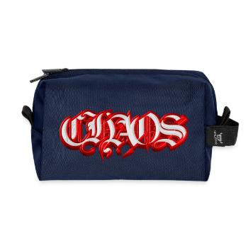 CHAOS – Typographie 3D Gothique Fraktur - Trousse de toilette en tissu recyclé - marine - Devant