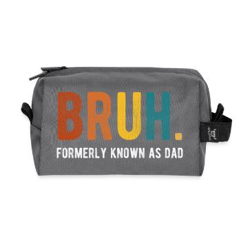 Bruh Anciennement Connu sous le nom de Papa Humour rétro - Trousse de toilette en tissu recyclé - anthracite - Devant