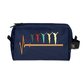 Diving Heartbeat Scuba Diver Pulse EKG - Recycled Toiletry Zip Bag - navy - Front