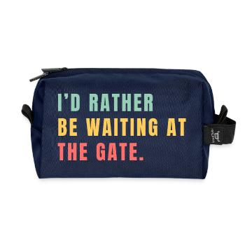 Ich warte lieber am Tor - Recycelte Kulturtasche - Navy - Vorne