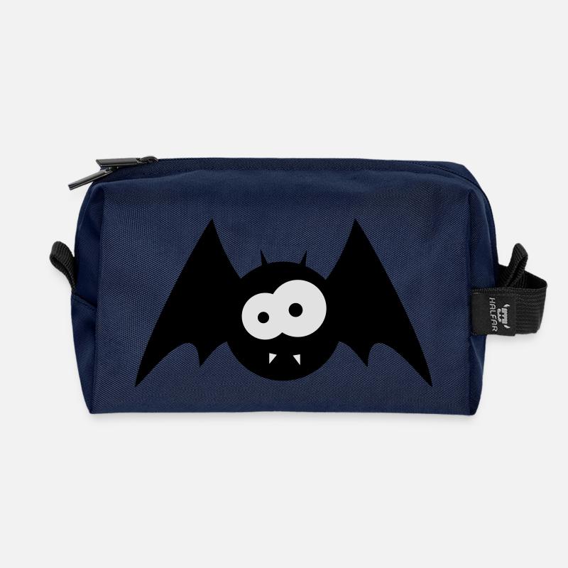 süße Tierchen-Edition: Fledermäusel - Recycelte Kulturtasche - Navy