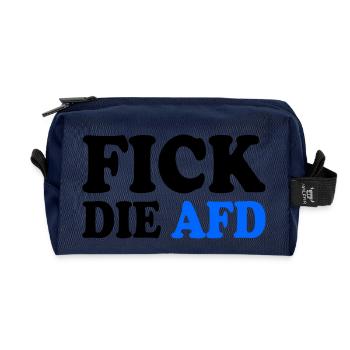 Fick die afd - Recycelte Kulturtasche - Navy - Vorne