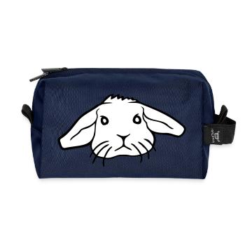 Hase Kaninchen Häschen Nagetier Kleintier niedlich - Recycelte Kulturtasche - Navy - Vorne