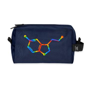 Géométrie de la molécule arc-en-ciel - sérotonine - Trousse de toilette en tissu recyclé - marine - Devant