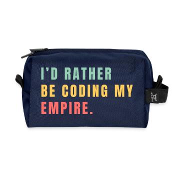 Je préférerais coder mon empire - Trousse de toilette en tissu recyclé - marine - Devant