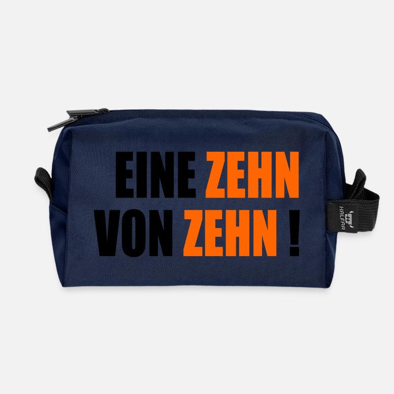 Zehn von Zehn - Komplimente - Recycelte Kulturtasche - Navy