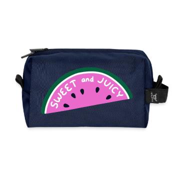 Sweet and Juicy Watermelon Shirt Cute Summer Fruit - Recycled Toiletry Zip Bag - navy - Front