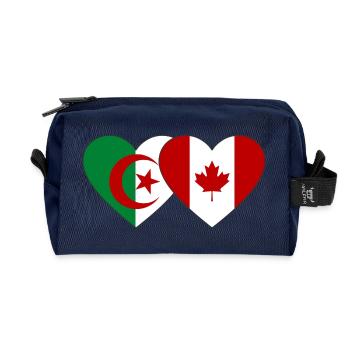 Algerien_Kanada_Flagge_Herz - Recycled Toiletry Zip Bag - navy - Front