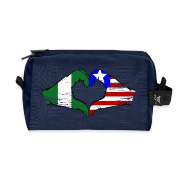 Nigeria_Liberia_Flagge_Haende_Herzform_used - Trousse de toilette en tissu recyclé - marine - Devant