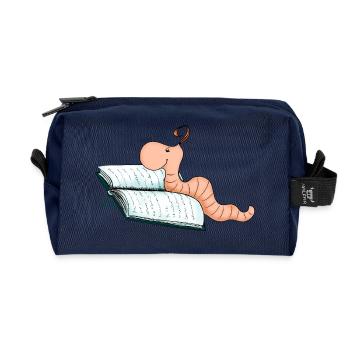 Bookworm Willi - Recycled Toiletry Zip Bag - navy - Front