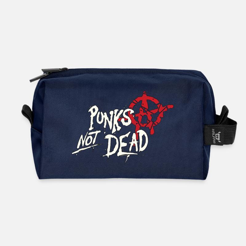 Punks Not Dead Anarcho Punk Logo - Recycelte Kulturtasche - Navy