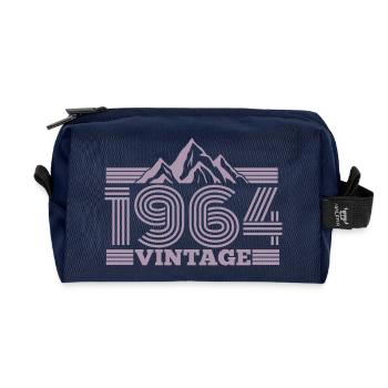 Vintage 1964 anniversaire randonnée montagnes escalade - Trousse de toilette en tissu recyclé - marine - Devant
