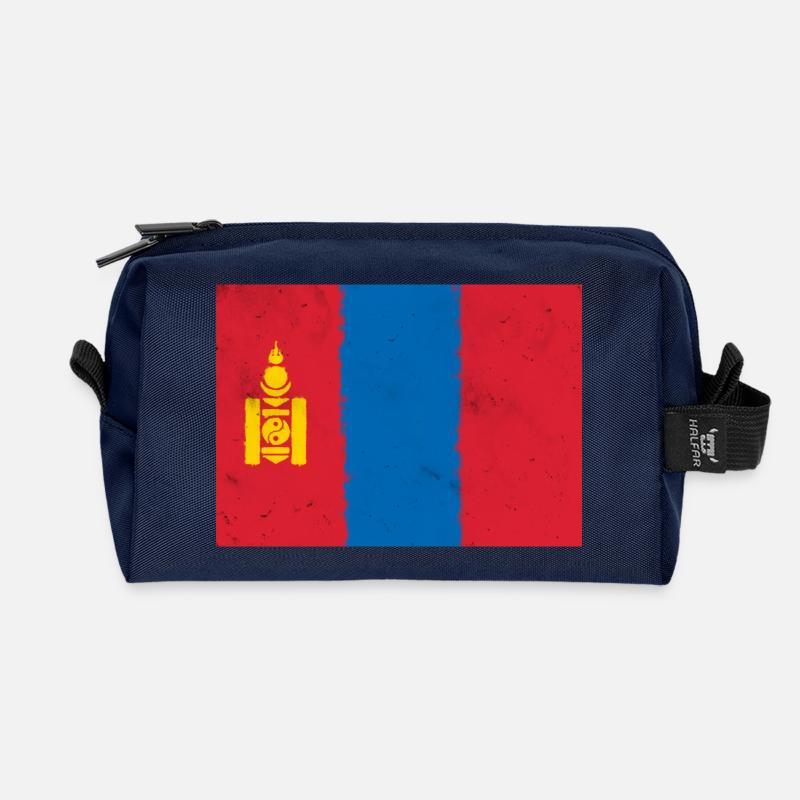 Flagge der Mongolei - Recycelte Kulturtasche - Navy