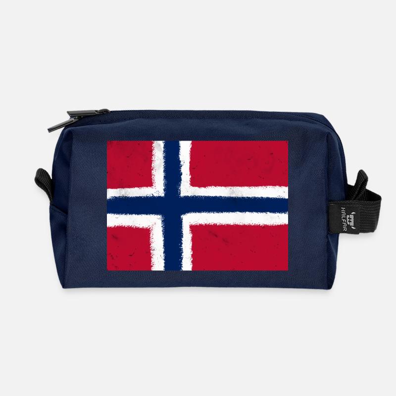 Flagge von Norwegen - Recycelte Kulturtasche - Navy