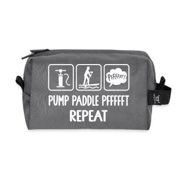 Stand Up Paddling, Stand Up Paddle, SUP Paddler, - Recycled Toiletry Zip Bag - anthracite - Front