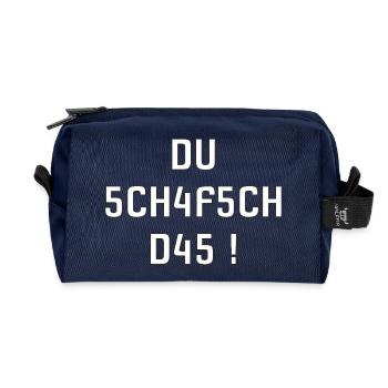 Du schafsch das – Schweizer Motivationsshirt  - Recycelte Kulturtasche - Navy - Vorne