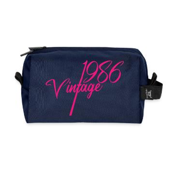 Vintage 1986 Script Kollektion - Recycelte Kulturtasche - Navy - Vorne
