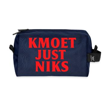 Kmoet just nothing, Dialecte anversois Chemises - Trousse de toilette en tissu recyclé - marine - Devant