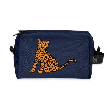 leopard - Recycelte Kulturtasche - Navy - Vorne
