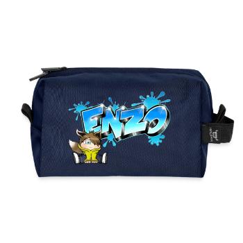 Enzo-Graffiti-Name - Recycelte Kulturtasche - Navy - Vorne