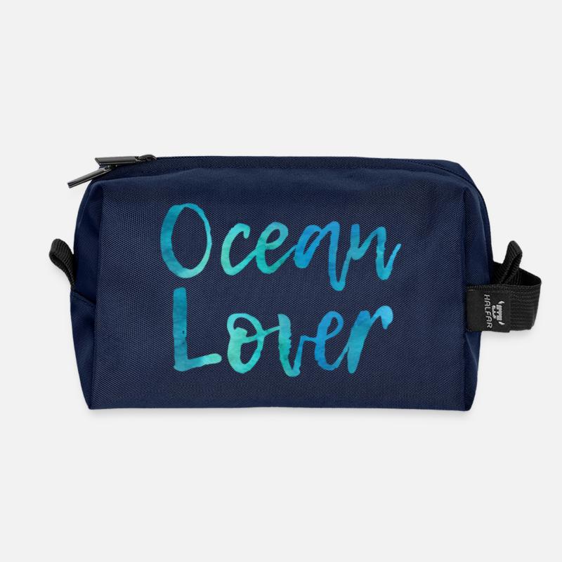 Ocean Lover - Recycelte Kulturtasche - Navy