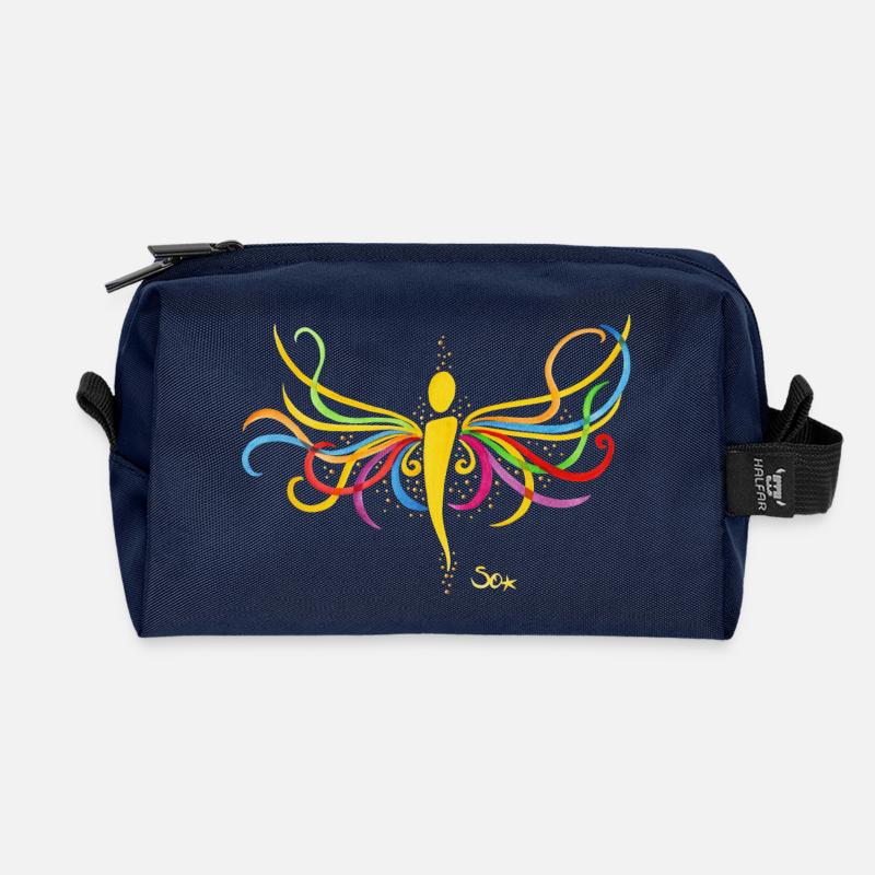 Regenbogen Engel - Sonja Ariel von Staden - Recycelte Kulturtasche - Navy