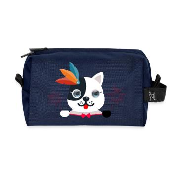 Сute chat aux yeux bleus - Trousse de toilette en tissu recyclé - marine - Devant