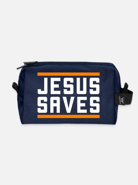 Jesus Rettet Christlich - Recycelte Kulturtasche - Navy