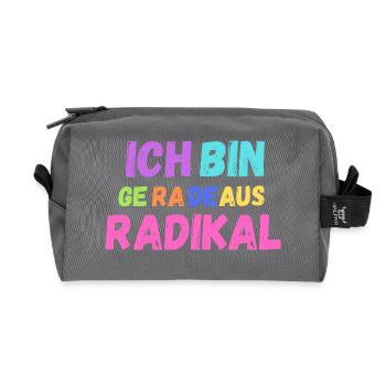 Ich bin geradeaus radikal - Recycelte Kulturtasche - Anthrazit - Vorne